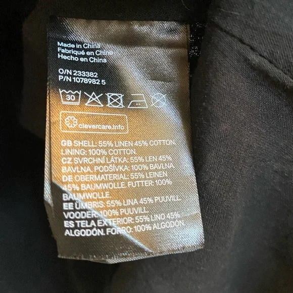 H&M black linen dress, size M - Picture 8 of 8
